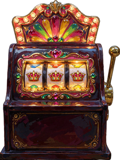 Spilleautomat med juvelbesatte guldkroner over gl&oslash;dende m&oslash;nter, der symboliserer jackpotspil hos Jokery